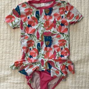 EUC ruffle butts swim suit top & matching bottom